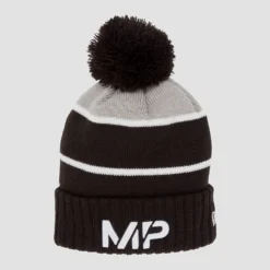 MP Bobble Knitted Bobble Hat - Black/White