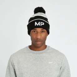 MP Bobble Knitted Bobble Hat - Black/White -Damen Fitnessbekleidung Verkäufe 12561721 4394978573395876