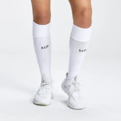 MP Full Length Football Socks – White -Damen Fitnessbekleidung Verkäufe 12672020 4324873335153351