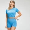 MP Women's Tempo Seamless Crop Top - Bright Blue -Damen Fitnessbekleidung Verkäufe 12767240 1414878563647137