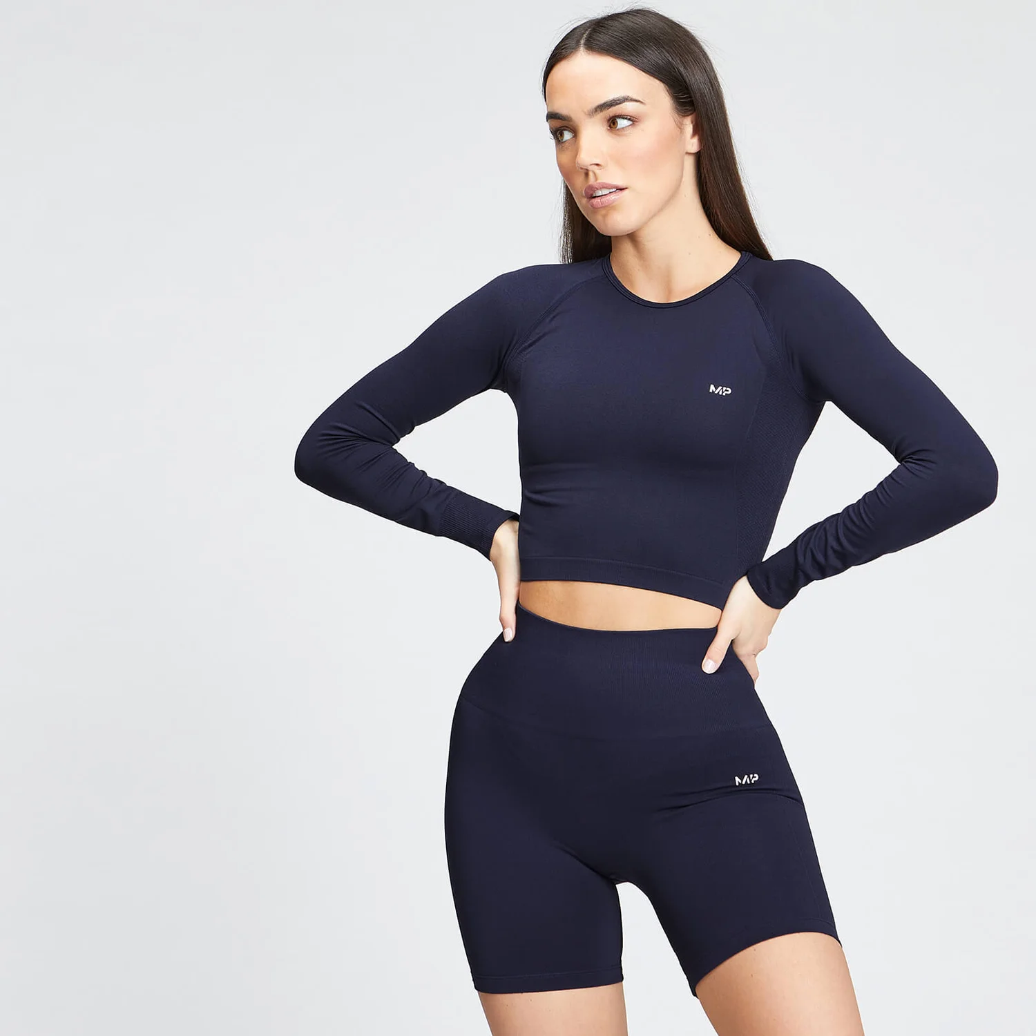 MP Women's Shape Seamless Long Sleeve Top - Navy 3 MP Women's Shape Seamless Long Sleeve Top - Navy