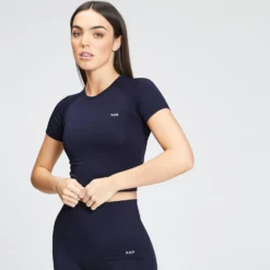 MP Women's Shape Seamless Crop Top - Navy -Damen Fitnessbekleidung Verkäufe 12773631 1734865545116315