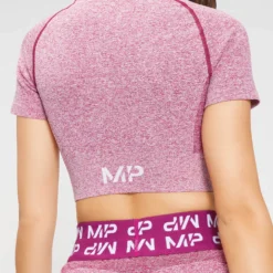 MP Women's Curve Crop Short Sleeve T-Shirt - Deep Pink -Damen Fitnessbekleidung Verkäufe 12774611 5694862198967966