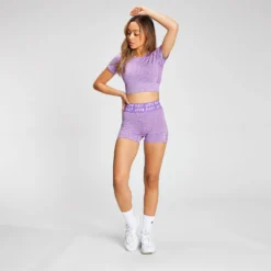 MP Women's Curve Crop Short Sleeve T-Shirt - Deep Lilac -Damen Fitnessbekleidung Verkäufe 12774635 2074862199144126