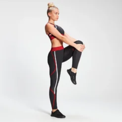 MP Women's Engage Colour Block Leggings - Black/ Danger -Damen Fitnessbekleidung Verkäufe 12783114 1164892024689926
