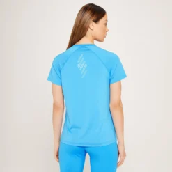 MP Women's Linear Mark Training T-Shirt - Bright Blue -Damen Fitnessbekleidung Verkäufe 12847205 1234929351779142