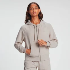 MP Women's Rest Day Zip Through Hoodie - Bone Grey