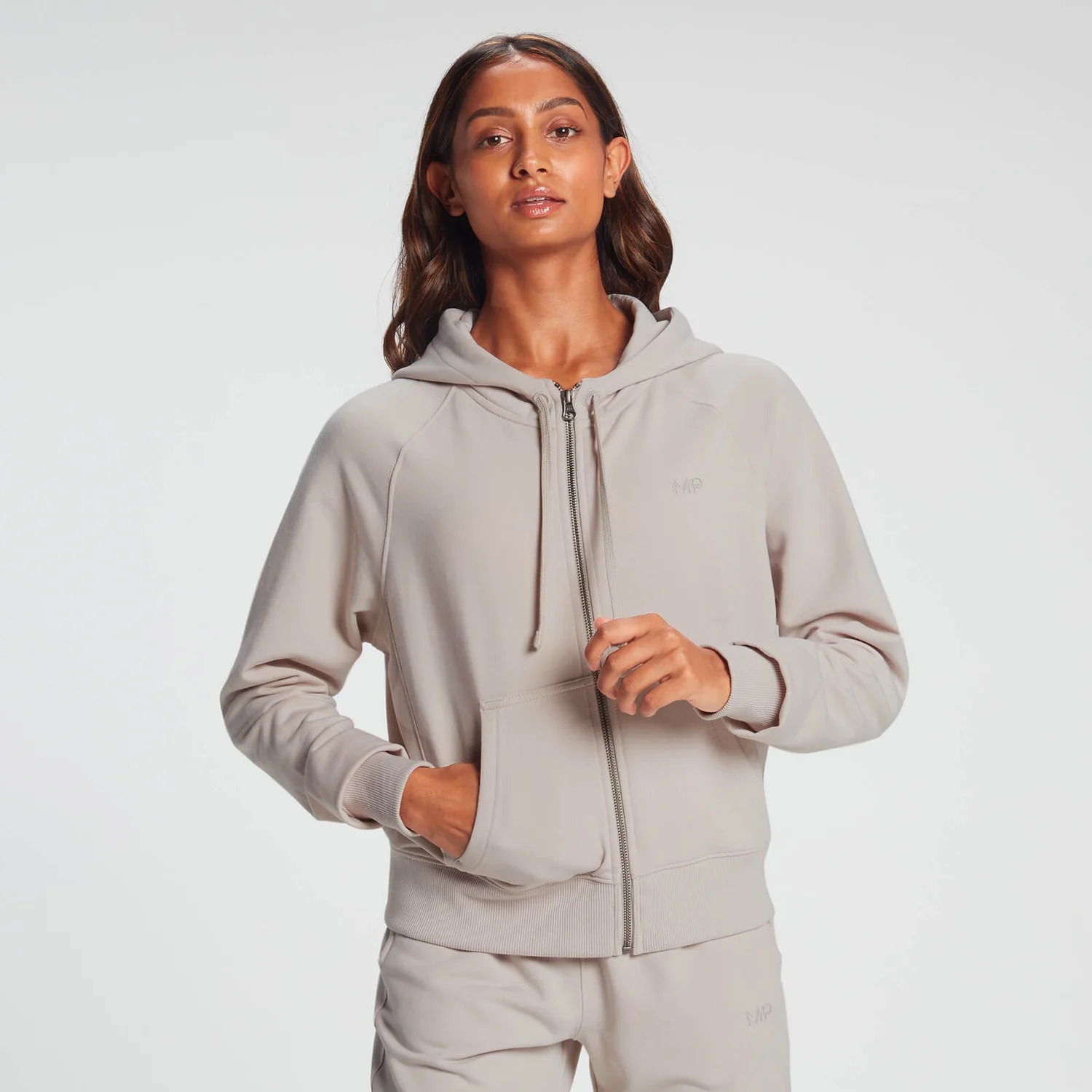 MP Women's Rest Day Zip Through Hoodie - Bone Grey 3 MP Women's Rest Day Zip Through Hoodie - Bone Grey
