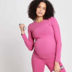 MP Women's Power Maternity Long Sleeve Top - Sangria