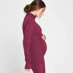 MP Women's Power Maternity 1/4 Zip - Port -Damen Fitnessbekleidung Verkäufe 13028772 1974918736756592