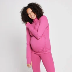 MP Women's Power Maternity 1/4 Zip - Sangria -Damen Fitnessbekleidung Verkäufe 13028780 1604918735251969