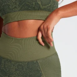 MP Snake Seamless Leggings - Green -Damen Fitnessbekleidung Verkäufe 13036315 5324896702477213