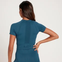 MP Women's Tempo Seamless Short Sleeve Crop Top - Dust Blue -Damen Fitnessbekleidung Verkäufe 13116720 1174914616612338