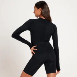 MP Women's Tempo Seamless Long Sleeve Crop Top - Black -Damen Fitnessbekleidung Verkäufe 13116728 3044914616916127