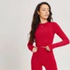 MP Women's Tempo Seamless Long Sleeve Crop Top - Danger