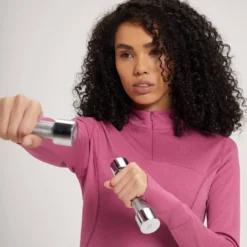 MP Women's Power Ultra Regular Fit 1/4 Zip Top - Sangria -Damen Fitnessbekleidung Verkäufe 13118173 5474936401344346