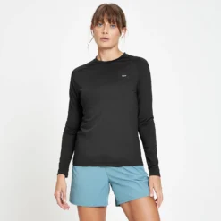  MP Women's Run Life Training Long Sleeve T-Shirt - Black/ White