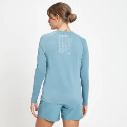 MP Women's Run Life Training Long Sleeve T-Shirt - Stone Blue/ White -Damen Fitnessbekleidung Verkäufe 13118673 5754994425775052