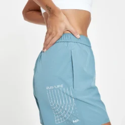 MP Women's Run Life Training Shorts - Stone Blue/ White -Damen Fitnessbekleidung Verkäufe 13118705 1254994424638430