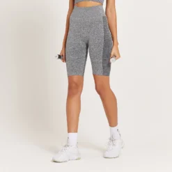 MP Women's Curve High Waisted Cycling Shorts - Grey Marl