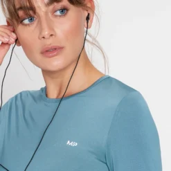 MP Women's Velocity Long Sleeve T-Shirt - Stone Blue -Damen Fitnessbekleidung Verkäufe 13122629 1464911984606240