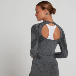 MP Women's Training Seamless Long Sleeve Top - Washed Black -Damen Fitnessbekleidung Verkäufe 13158364 1284969292679150