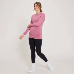 MP Women's Maternity Seamless Long Sleeve T-Shirt - Mauve -Damen Fitnessbekleidung Verkäufe 13170176 1474942553518470