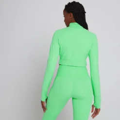 MP Women's Power Ultra Cropped 1/4 Zip Top - Spring Bud -Damen Fitnessbekleidung Verkäufe 13466694 1384971371137626