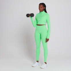 MP Women's Power Ultra Cropped 1/4 Zip Top - Spring Bud -Damen Fitnessbekleidung Verkäufe 13466694 3614971371099133