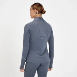 MP Women's Velocity Reflective 1/4 Zip Top - Shadow Blue -Damen Fitnessbekleidung Verkäufe 13466922 1824980924050712