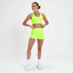 MP Women's Tempo Booty Shorts - Acid Lime Zebra -Damen Fitnessbekleidung Verkäufe 13467504 9884980929031279