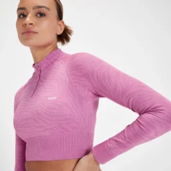 MP Women's Tempo Seamless 1/4 Zip Crop Top - Blossom Pink Zebra 9 MP Women's Tempo Seamless 1/4 Zip Crop Top - Blossom Pink Zebra -Damen Fitnessbekleidung Verkäufe 13467546 1734980930584871