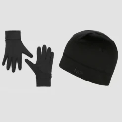 MP Running Beanie And Reflective Gloves Bundle - Black
