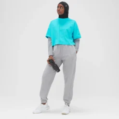 MP Women's Adapt Cropped T-Shirt - Bright Turquoise -Damen Fitnessbekleidung Verkäufe 13809298 1825029449027711