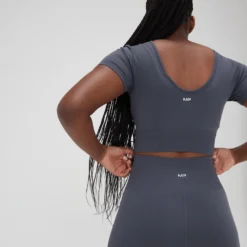 MP Women's Composure Seamless Crop Top - Dark Graphite -Damen Fitnessbekleidung Verkäufe 13809452 2125029449546582