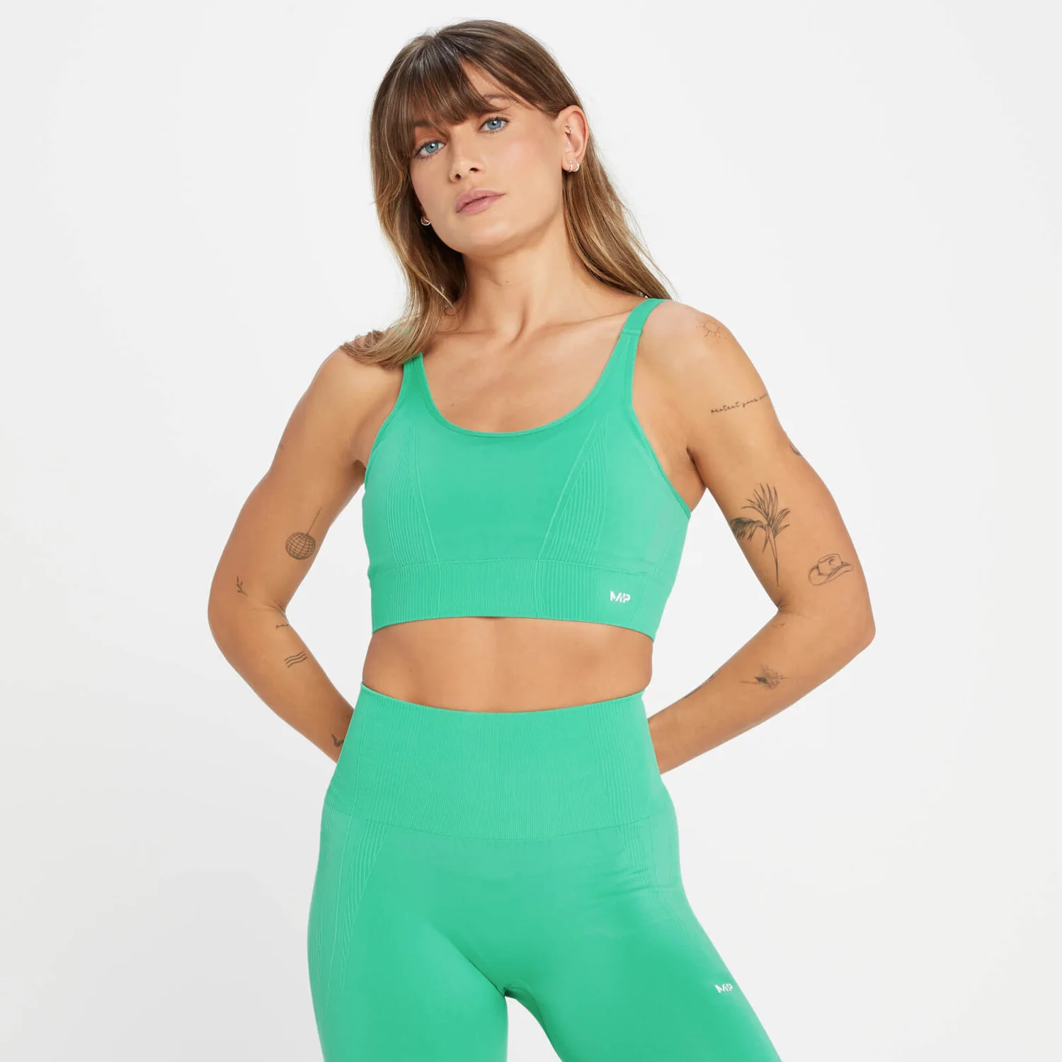 MP Women's Tempo Tonal Seamless Sports Bra - Bright Mint 3 MP Women's Tempo Tonal Seamless Sports Bra - Bright Mint