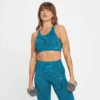 MP Women's Tempo Wave Seamless Sports Bra - Teal Blue -Damen Fitnessbekleidung Verkäufe 13827975 1775009216529684