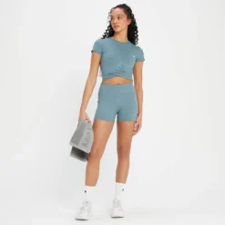 MP Women's Power Short Sleeve Crop Top - Pebble Blue 9 MP Women's Power Short Sleeve Crop Top - Pebble Blue -Damen Fitnessbekleidung Verkäufe 13838193 1555007891833280