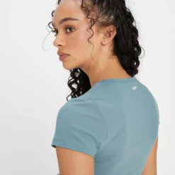 MP Women's Power Short Sleeve Crop Top - Pebble Blue 8 MP Women's Power Short Sleeve Crop Top - Pebble Blue -Damen Fitnessbekleidung Verkäufe 13838193 2125007891762477