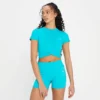 MP Women's Power Short Sleeve Crop Top - Blue Lagoon 2 MP Women's Power Short Sleeve Crop Top - Blue Lagoon -Damen Fitnessbekleidung Verkäufe 13838201 1305007891898671