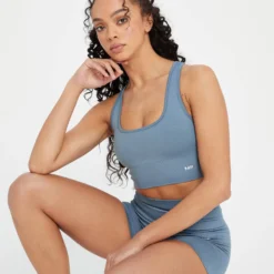 MP Women's Shape Seamless Sports Bra - Pebble Blue -Damen Fitnessbekleidung Verkäufe 13838377 1045008103587581