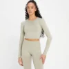 MP Women's Shape Seamless Long Sleeve Crop Top - Soft Grey -Damen Fitnessbekleidung Verkäufe 13838385 7275008103395641