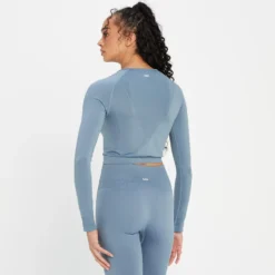 MP Women's Shape Seamless Long Sleeve Crop Top - Pebble Blue 7 MP Women's Shape Seamless Long Sleeve Crop Top - Pebble Blue -Damen Fitnessbekleidung Verkäufe 13838401 3505008102935234