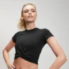 MP Women's Power Short Sleeve Crop Top - Black -Damen Fitnessbekleidung Verkäufe 11859687 5154726106687607