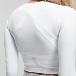 MP Women's Shape Seamless Ultra Long Sleeve Crop Top - White -Damen Fitnessbekleidung Verkäufe 11871482 1204726119132180