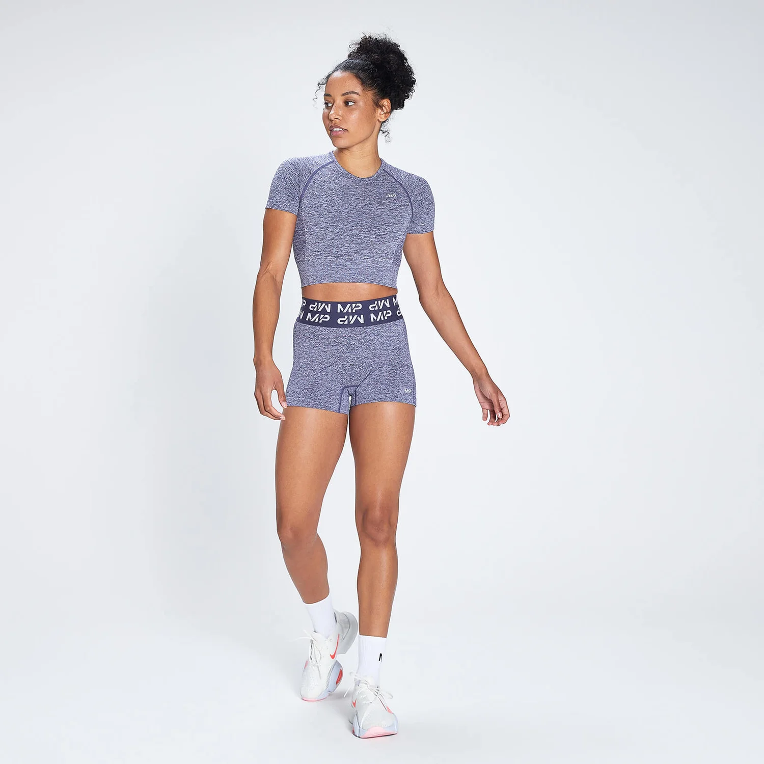 MP Women's Curve Crop Short Sleeve T-Shirt - Galaxy Blue 4 MP Women's Curve Crop Short Sleeve T-Shirt - Galaxy Blue – Bild 2