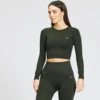 MP Women's Shape Seamless Long Sleeve Crop Top - Vine Leaf -Damen Fitnessbekleidung Verkäufe 12775043 1444865549516979