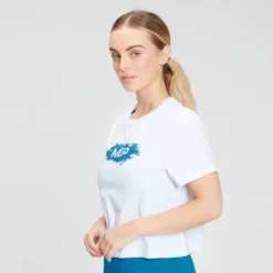 MP Women's Chalk Graphic Crop T-shirt - White -Damen Fitnessbekleidung Verkäufe 12847773 1924850318868159