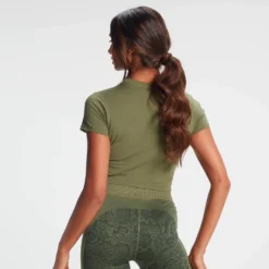MP Snake Crop Top- Green -Damen Fitnessbekleidung Verkäufe 13036333 5364896702845751