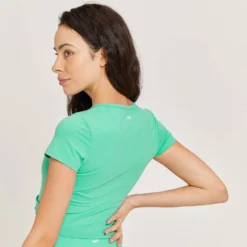 MP Women's Power Short Sleeve Crop Top - Ice Green -Damen Fitnessbekleidung Verkäufe 13108773 1374959958558686